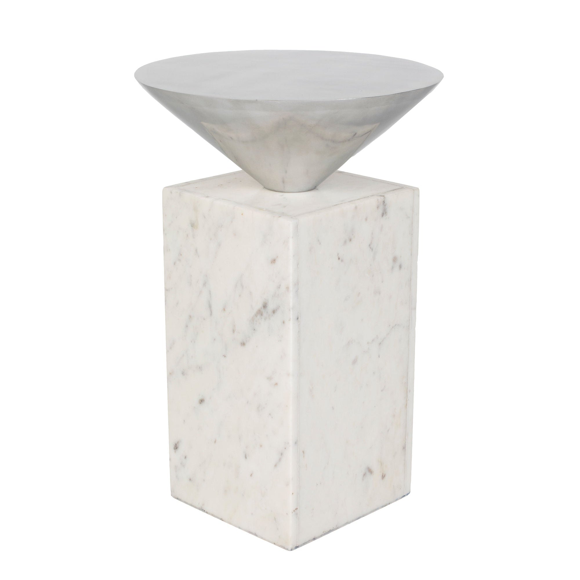 Zuiver Pride White Marble Coned Side Table